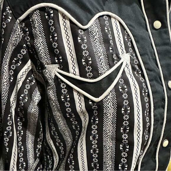 Panhandle Slim Black and White Western Button Down Size Medium - Picture 5 of 14
